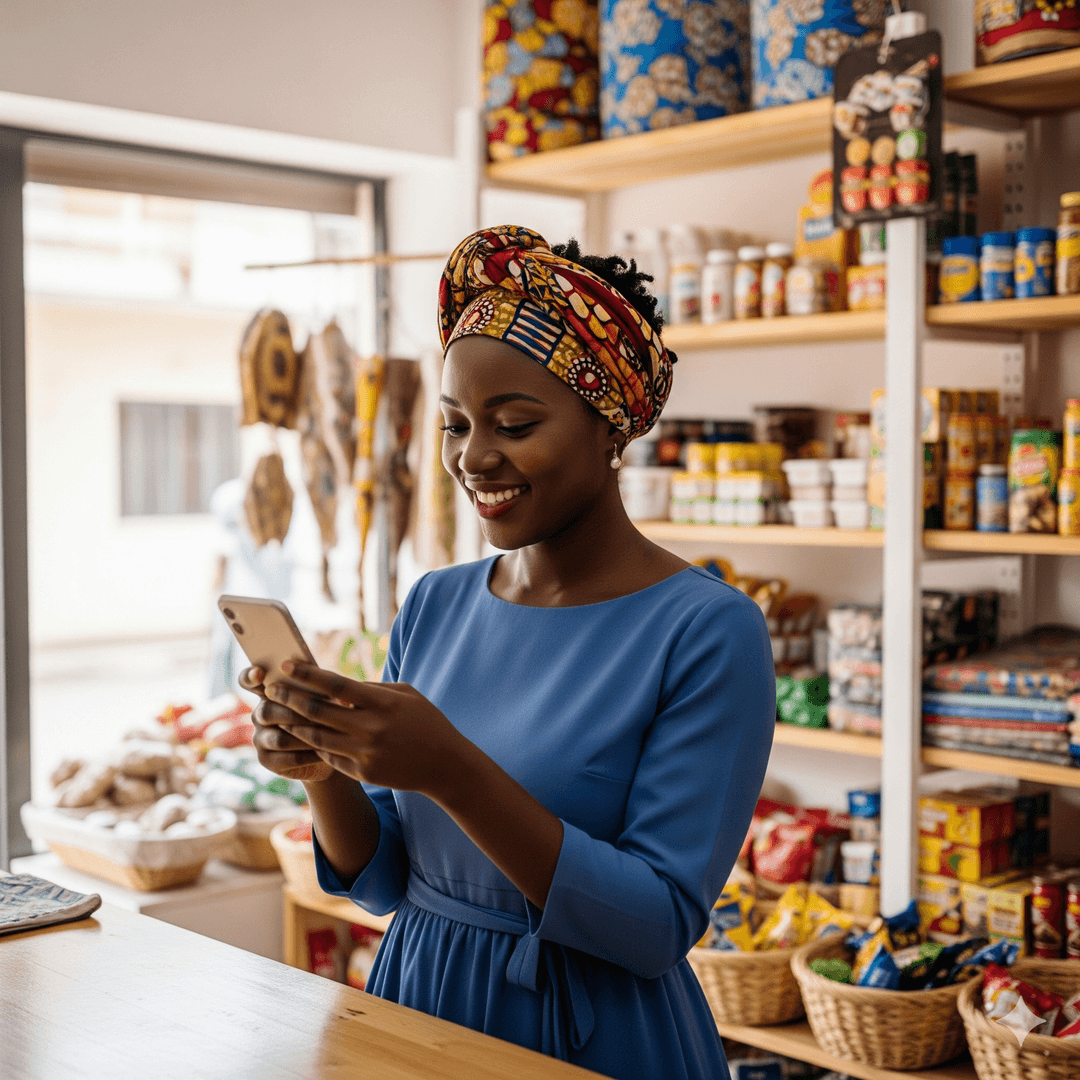 Happy customer using loan services